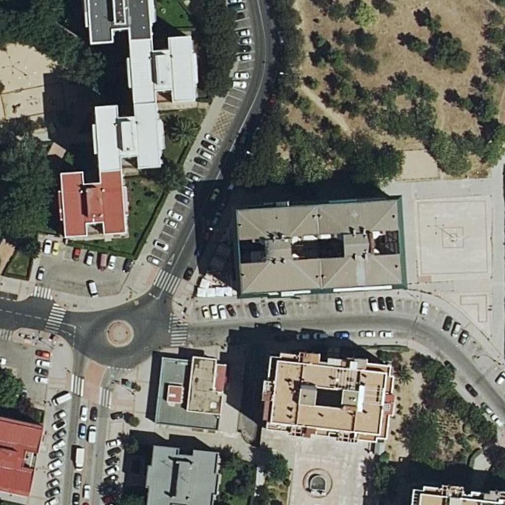 Aerial view of the grounds of Peluches