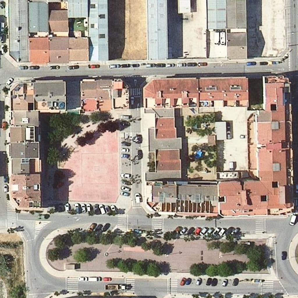 Aerial view of the grounds of Llar D'infants L'estel