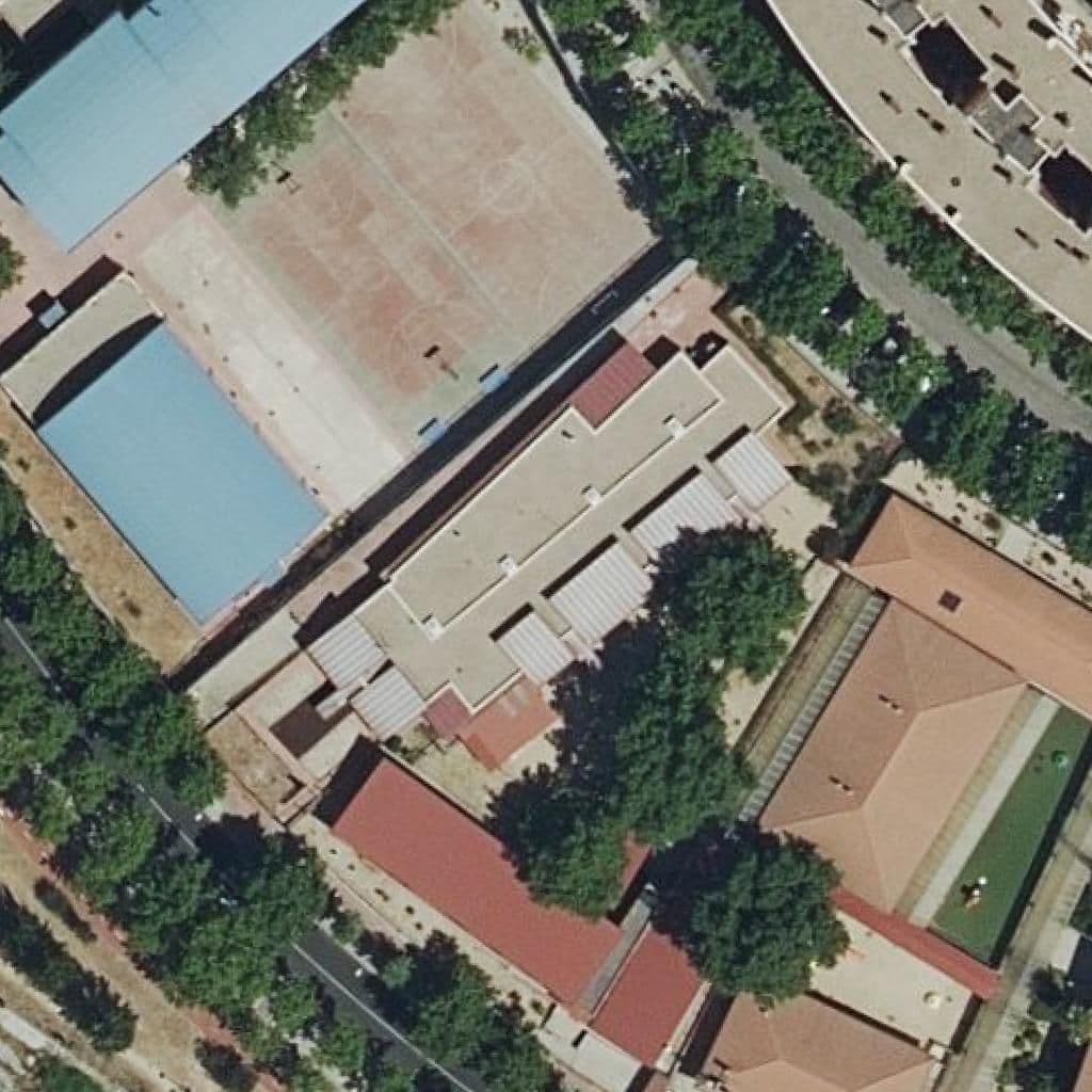 Aerial view of the grounds of La Alameda