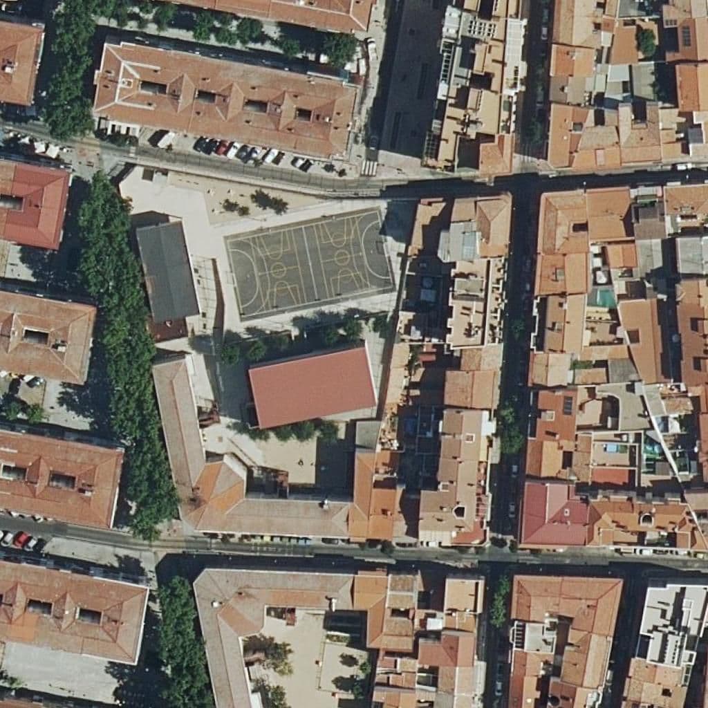 Aerial view of the grounds of Casal