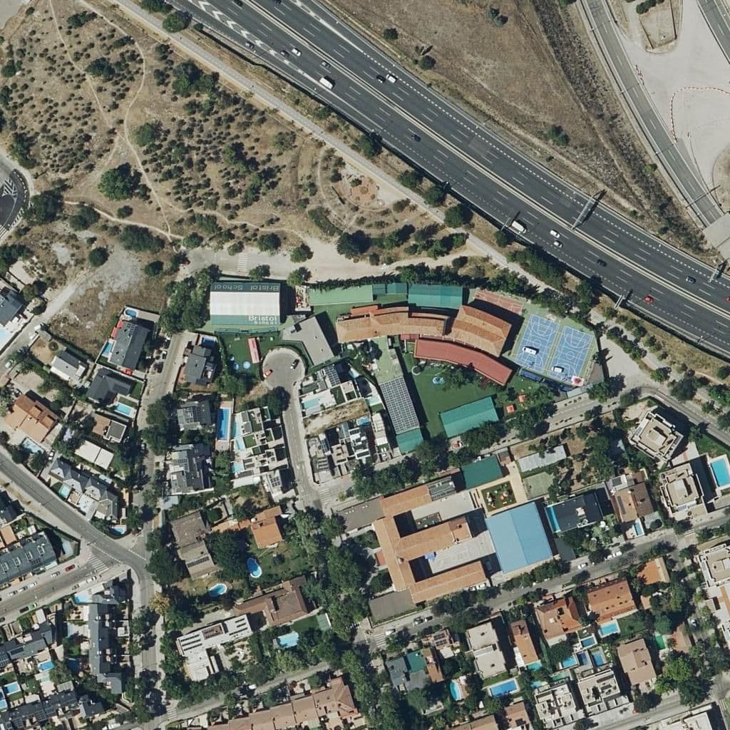Aerial view of the grounds of Madre Tierra