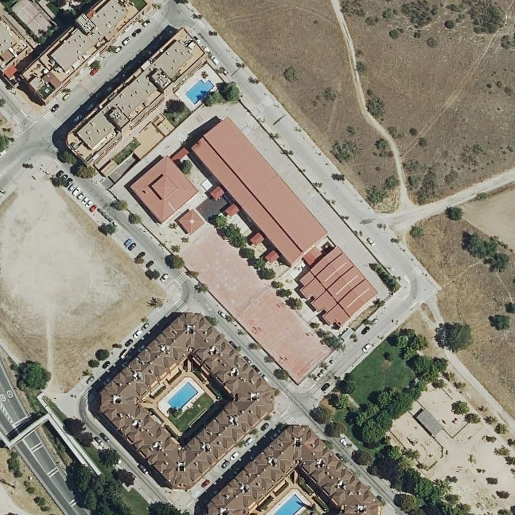 Aerial view of the grounds of Agora