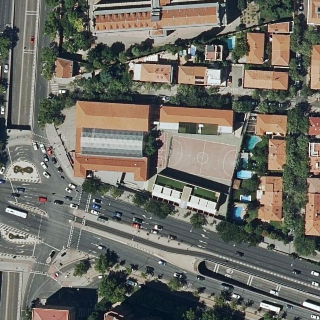 Aerial view of the grounds of Trazos