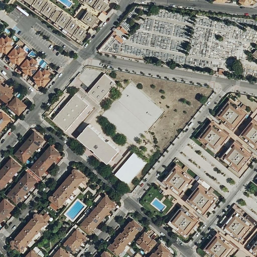 Aerial view of the grounds of Gandhi