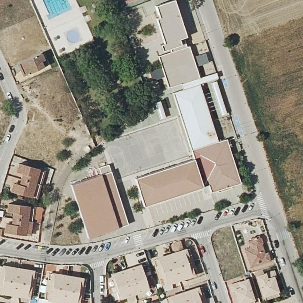 Aerial view of the grounds of Los Santos