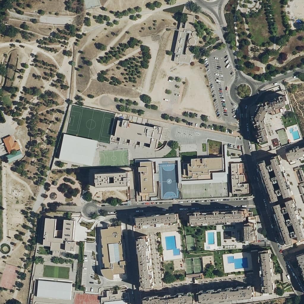 Aerial view of the grounds of Andel