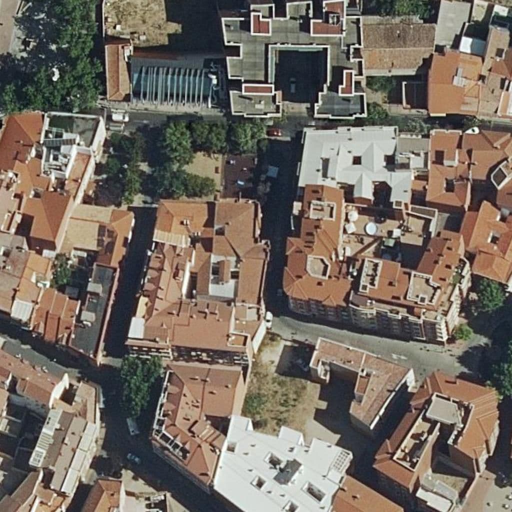 Aerial view of the grounds of Denenes