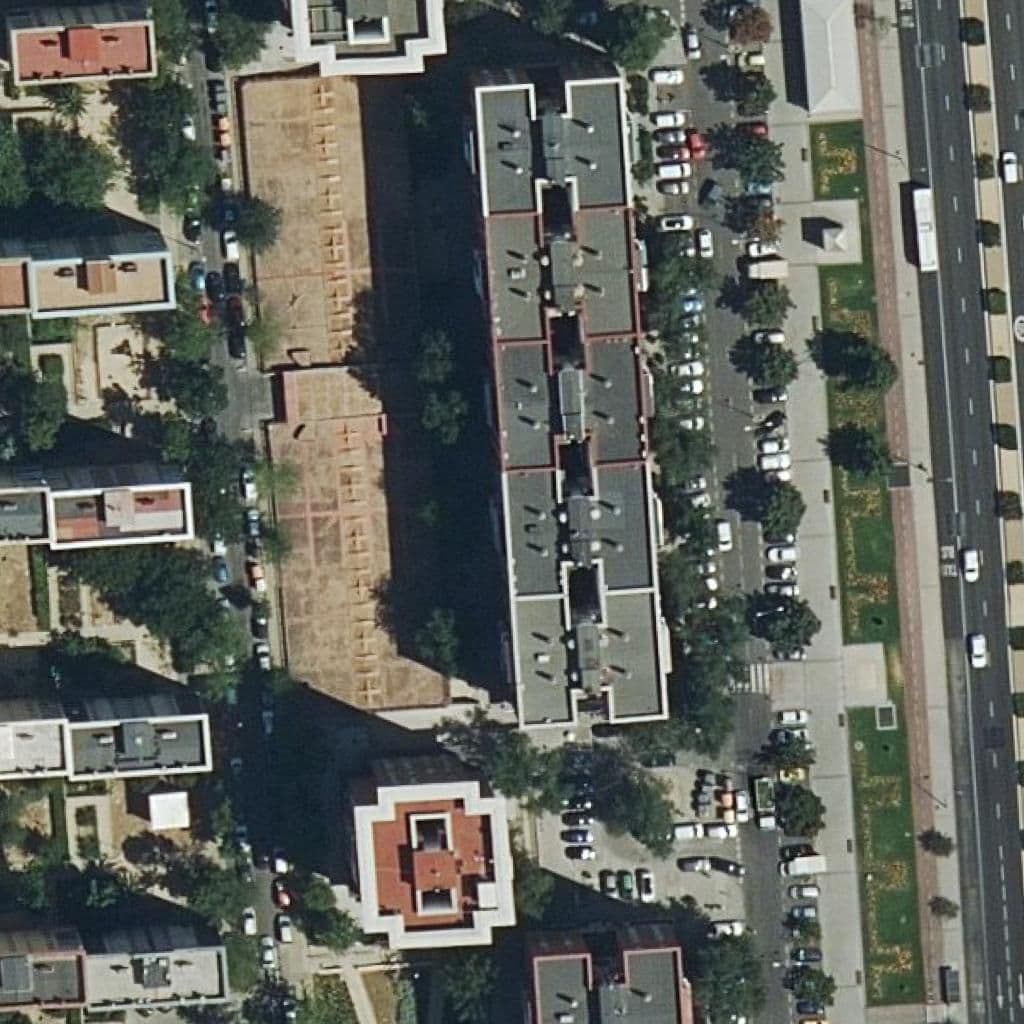 Aerial view of the grounds of Maria Auxiliadora
